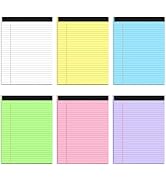 AILZFEI Colored Legal Pads 8.5 x 11 Wide Ruled, Note Pads Sturdy Back Writing Pads 30 Sheets/Pad,...