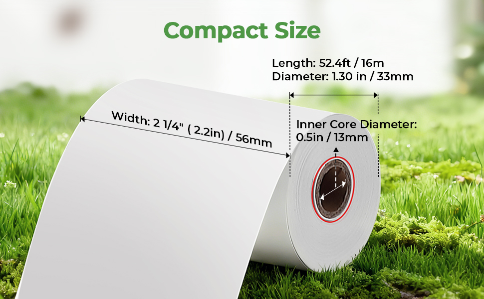 thermal paper size