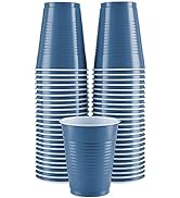 Amcrate Disposable Plastic Cups, Pastel Blue Colored Plastic Cups, 18-Ounce Plastic Party Cups, S...