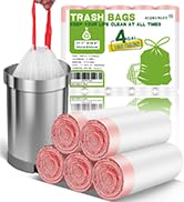 4 Gallon Small-Trash-Bag Kitchen-Garbage-Bags Drawstring - White For Bathroom Can Recycle Unscent...