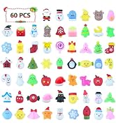 60pcs Christmas Mochi Squishy Toys, Christmas Squishies Party Favors Fidget Toys Stocking Stuffer...
