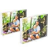 Hongtuocb 5x7 Acrylic Frame 2 Pack Freestanding Tabletop for Display Picture,Photogrape,Certifica...