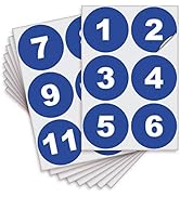 Consecutive Number Vinyl Stickers – 1 to 50, 4-inch, 1 Set – Blue Self Adhesive Premium Decal. Id...