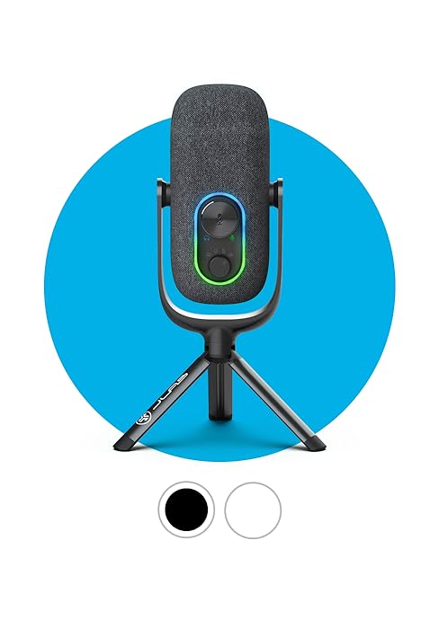 Epic talk mic on blue circle