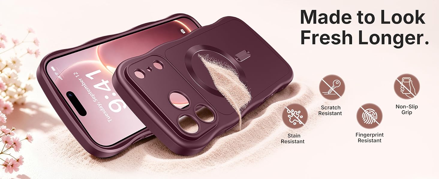 For iPhone 18 Pro 17 Pro Case Compatible with MagSafe Wavy Shockproof Slim Durable Drop Protection