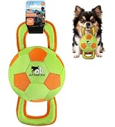 ALL FOR PAWS Dog Ball Toy with Squeaker, Interactive Tug of War Ball Toy with Durable Dual Handle...
