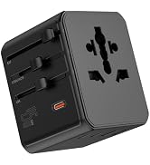 Universal Travel Adapter, International Power Plug Converter with 45W PD Charger, 2500W Support, ...