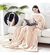 SEALY Electric Blanket Wearable with Foot Pocket, Electric Snuggle Blanket for Adults with Sleeve...