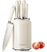 Astercook 6-Piece Kitchen Knife Set with Soda Can-Inspired Block, Full Tang High Carbon Stainless...