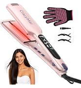 CrazyMar 2" Infrared Hair Straightener, Professional Straightening Flat Iron, Fast Heating Digita...