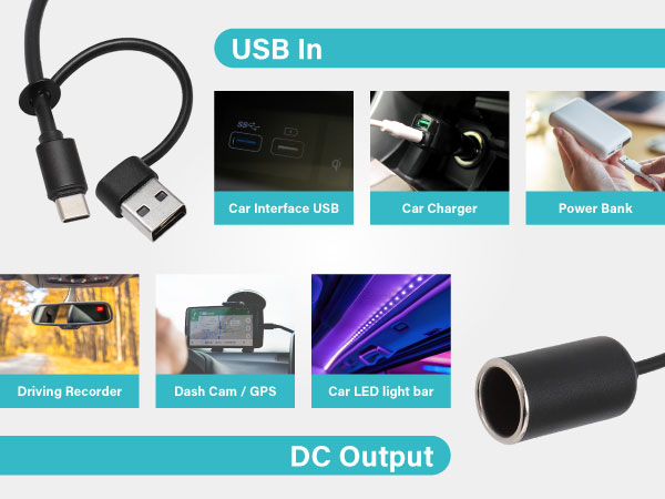 usb to cigarette lighter adapter 12v