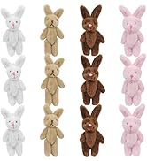 YGbridge Mini Plush Bunny, 12 Pcs Tiny Stuffed Animals, 3.1 Inch Easter Bunny Doll, Soft Rabbit f...