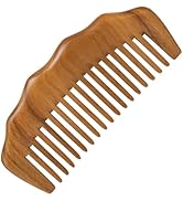 Moreinday Wooden Comb, Labor Comb, Wide Tooth for Curls, Green Sandalwood for Women Hair Growth
