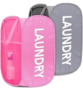 Pop-up Laundry Hamper, Foldable Pop-up Mesh Hamper Dirty Clothes Basket Collapsible for Storage a...
