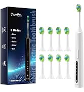 7AM2M Sonic Electric Toothbrush with 8 Brush Heads for Adults and Kids, High Power Rechargeable T...