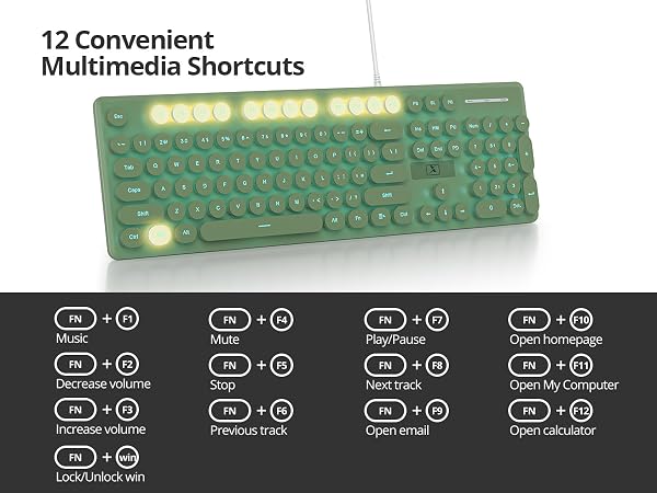 104 Keys Quiet Membrane Keyboard with LED Backlit