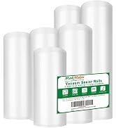 MakMeFre 6 Pack 6"x20'(1Roll) 8"x20'(3Rolls) and 11"x20' (2Rolls) Vacuum Sealer Bags Rolls for Fo...