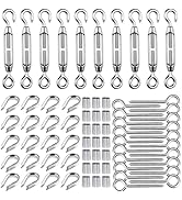 TooTaci M5 Turnbuckle Kit, Stainless Steel Turnbuckles for Cables Wire 1/8, 90pcs Wire Tensioner ...