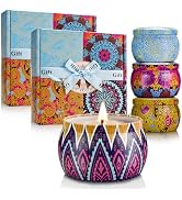 Candle Gift Set Bundle for Women, 2 Sets of 4 Scented Candles (8 Total), 8% Essential Oils, 240H ...