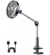 Adjustable Arm Clip on Fan for Desk,3 Speed Ultra Flexible Adjustable Design Clip Fan with 3.5”Wi...