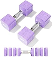 15LBS Adjustable Dumbbell Set, 4 in 1 Free Weights Dumbbells Set for Women Men Hand Weights Set A...