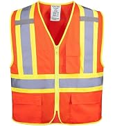 KAYGO High Visibility Safety Vests KG0100, Safety Vests Reflective with Pockets and Zipper,ANSI T...