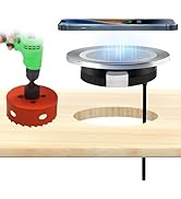 Wireless Charger with Desk Grommet with 60mm Hole Saw Drill Bit, JE Make IT Simple 15W Max Power ...