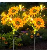 suddus Solar Garden Lights, Sunflower Lights Outdoor, Solar Flowers Garden Lights with 6 Sunflowe...