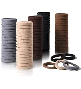 100 Pcs Thick Seamless Brown Hair Ties, Ponytail Holders Hair Accessories No Damage for Thick Hai...
