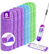 UNIMADE Reusable Mop Pads for Swiffer PowerMop, 8 Pack Microfiber Mop Pads Refills with Scrubber ...