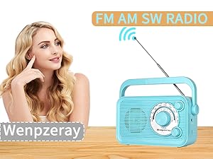 It has three radio bands, FM AM SW