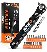 Ratcheting Pocket Screwdriver Gifts for Men, 22 In 1 Right Angle Screwdriver, 90 Degree Ratchet S...