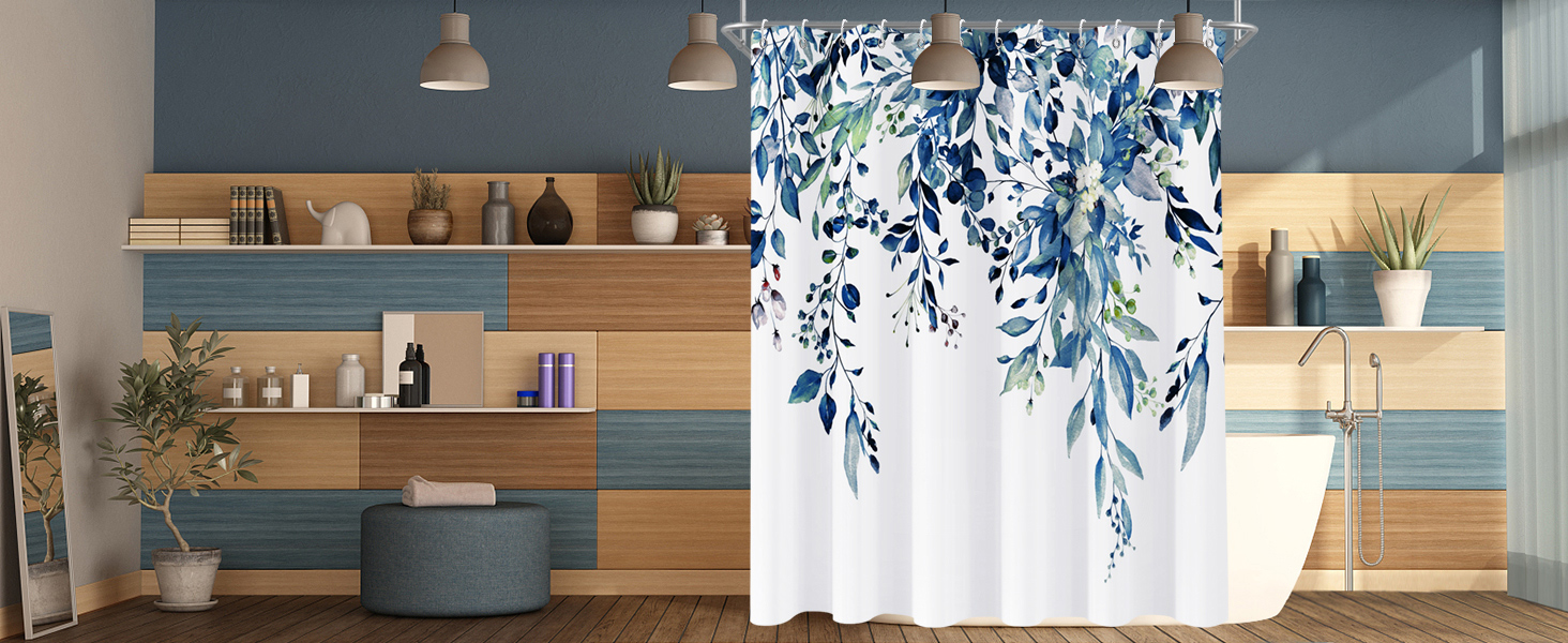 shower curtain blue