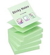 ZCZN 400 Sheets Pop-up Sticky Notes, 3 x 3 Inches, 4 Pads Bright Color Self-Stick Notes, 100 Shee...