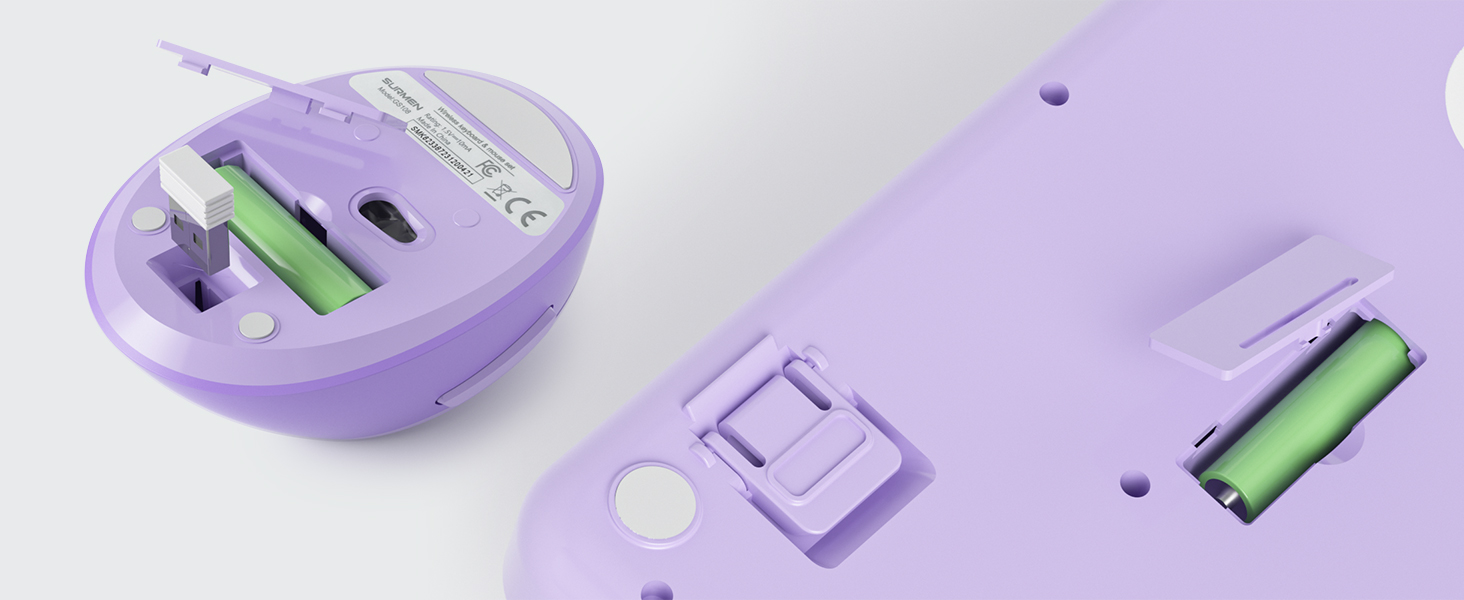 purple keyboard and mouse wireless cute colorful retro typewriter full size keyboard