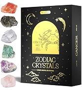 Wyspell Cancer Crystal Set - 6 Raw Cancer Crystals and Healing Stones - Cancer Zodiac Gifts for W...