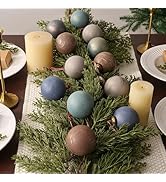 Vintage Christmas Tree Ornaments Indoor: 12pcs Brown Beige Blue Rustic Christmas Decorations, Neu...