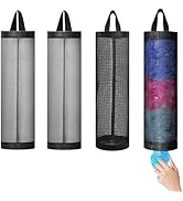OWMOSYX 4 Pcs Plastic Bag Holder for Grocery Bags, Hanging Storage Bags Plastic Mesh Bags Dispens...