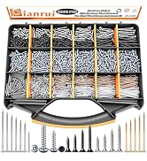 Dianrui 2000 PCS High Hardness Nails & Wood Screws & Sheet Metal Screws Assortment Kit,Phillips D...
