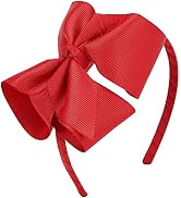 MEEDEE Red Big Bow Headband for Girls Grosgrain Ribbon Hair Hoop Headband for Toddlers Kids Party...
