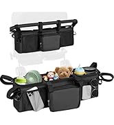 Double Stroller Organizer for Bob Duallie and Baby Jogger City Mini GT2, Double Baby Stroller Acc...