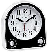 Peakeep Analog Alarm Clock Non-Ticking Silent, Optional 7 Wake-up Sounds with Volume Control, Nig...