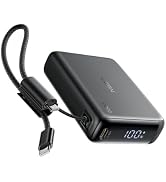 LISEN Small Portable Charger, 45W 10,000mAh Mini Power Bank Fast Charging | Detachable USB-C Cabl...