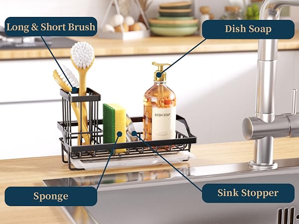 dish drying rack,dish sponge holder,kitchen sink organizer