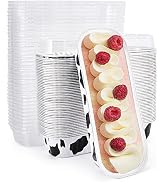 TRUSBER 50 Pack Mini Loaf Cake Pans with Lids, Disposable Aluminum Foil Baking Cupcake Pens with ...