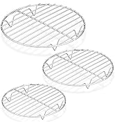 P&P CHEF Round Cooking Rack, Cooling Rack for Steamer, 7.5+9+10.5”, Silver | 3 Pack Stainless Ste...