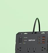 DEPOW Power Strip Surge Protector with 24 AC Outlets (1875W/15A), 6 USBs (2 USB-C Ports), 3400J S...