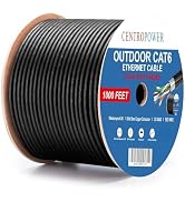 CENTROPOWER Cat 6 Outdoor Direct Burial Ethernet Cable 1000 ft - Waterproof, UV, Complies ETL Lis...