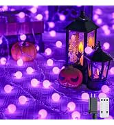 JMEXSUSS Purple String Lights Indoor, Connectable 100 LED Globe String Lights Plug in with Remote...