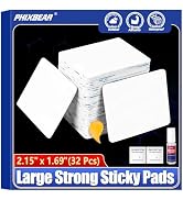 PHIXBEAR 32 Pcs Large Double Sided Adhesive Tape Squares Heavy Duty, Strong Sticky Pads Waterproo...